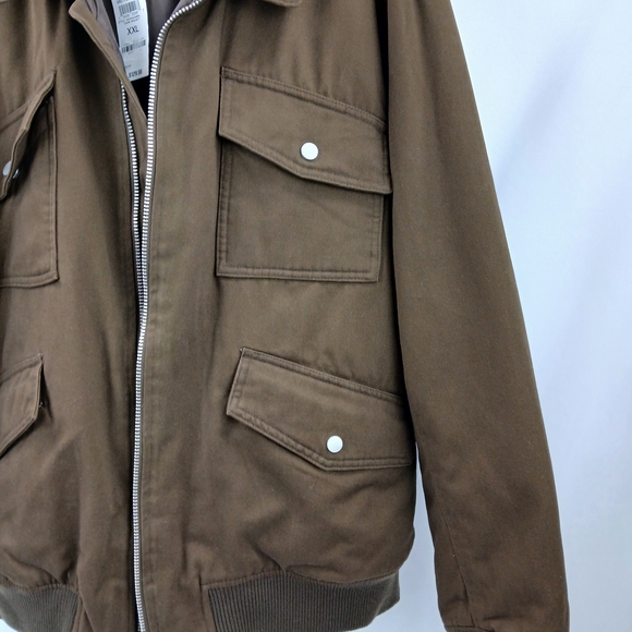 Mode of One Mens Multi Pocket Bomber Jacket in Dark Walnut XXL - Picture 5 of 11